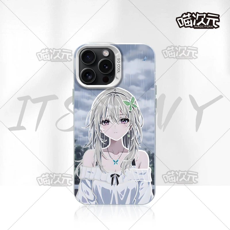 雨中流萤新款彩银渐适用创意动漫苹果16华为一加12小米手机防摔壳