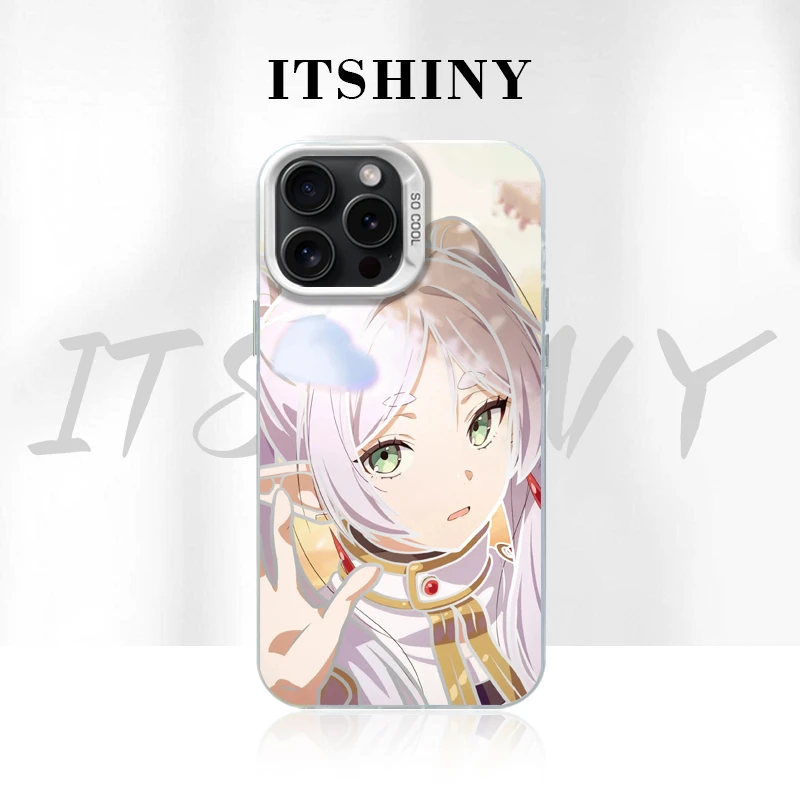 芙莉莲镂空链条适用创意动漫苹果华为一加12小米手机渐变防摔壳