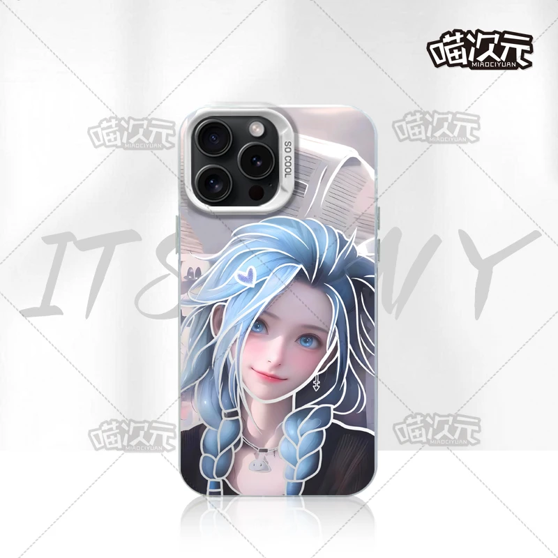 金克丝甜美线条新款适用创意动漫苹果16华为一加12小米手机防摔壳