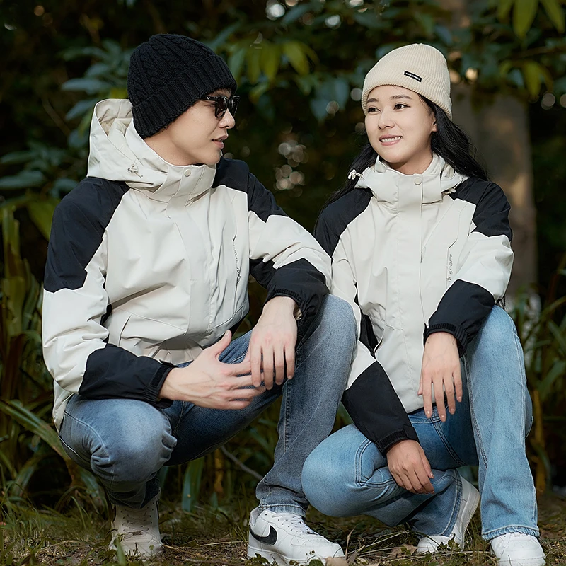 新佐班三合一户外防风防水加绒冲锋衣加厚两件套秋冬季运动情侣