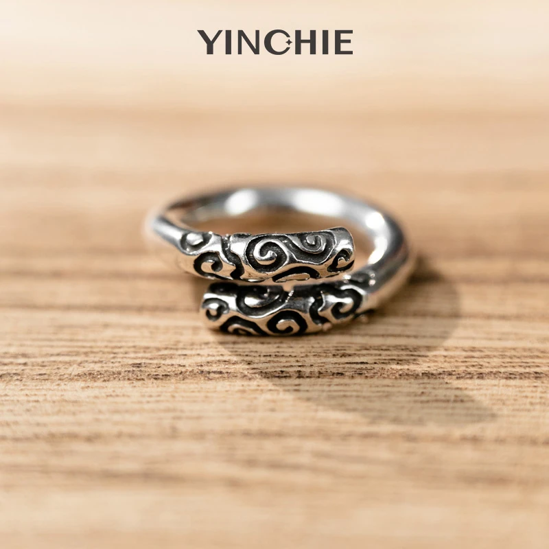 铜合金戒指 如意金箍戒指时尚小众简约百搭设计感复古个性戒指