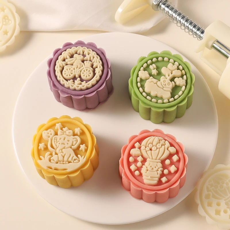 新款卡通动物月饼模具50g克手压式中秋做广式冰皮流心糕点绿豆糕