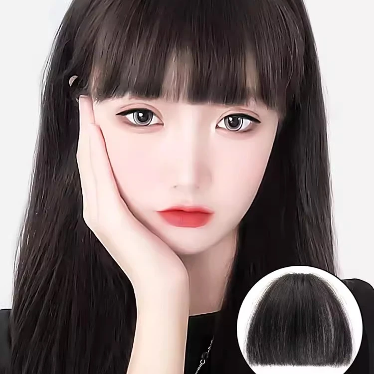 漫画假刘海空气假发片女真发自然无痕留海网红圆脸前额lisa头帘