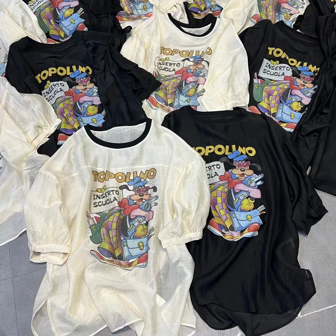 ｛大力啵啵｝夏 韩系 卡通字母 韩系休闲 T恤