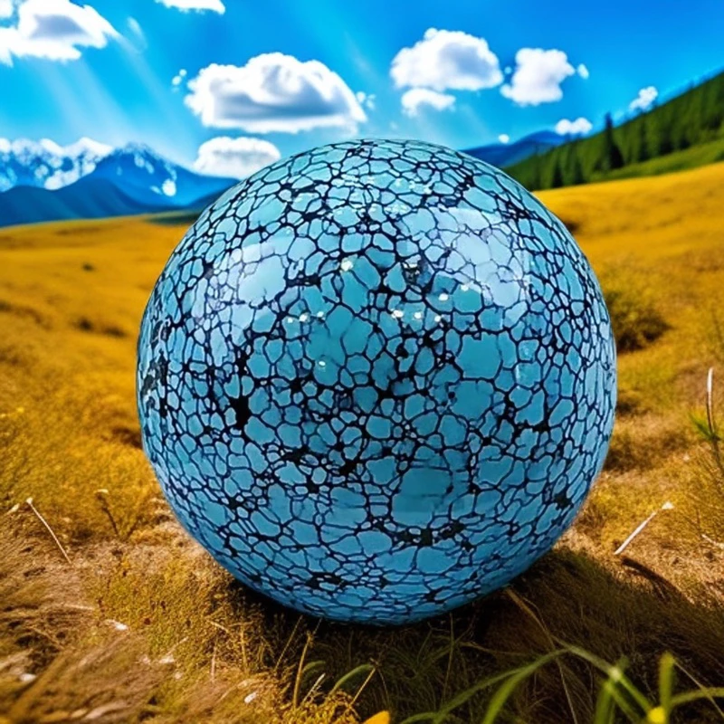 直切绿松石链珠湖北原矿绿松石网花圆珠