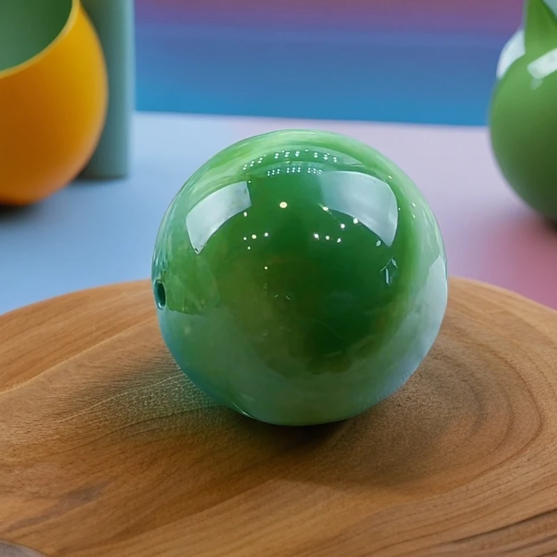 湖北原矿绿松石特色圆珠吊坠