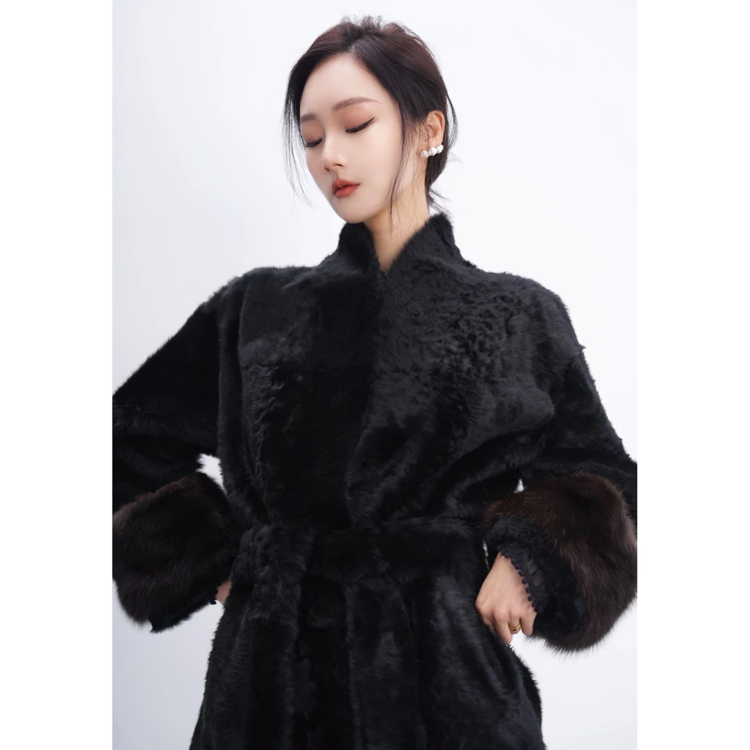 佰力郎BARONY82908LACONzi貂强强联合成衣进口皮草外套皮毛一体