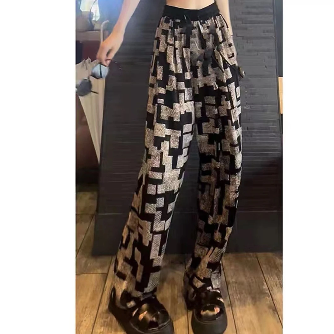 2023新款冰丝凉快高腰显瘦阔腿裤女