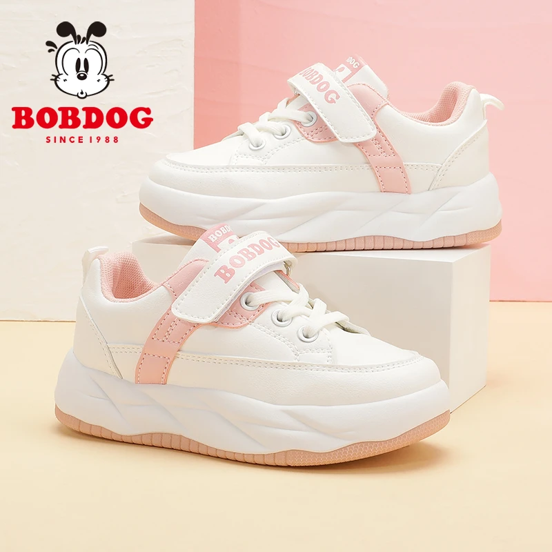巴布豆童鞋女童小白鞋2025新款春秋中大童儿童板鞋软底女孩运动鞋