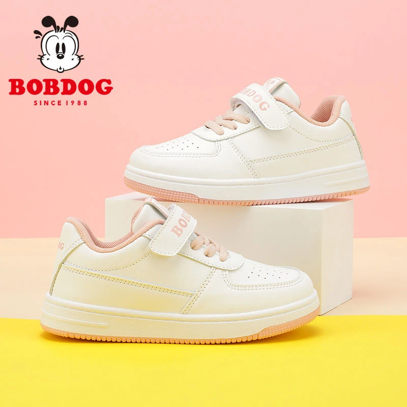 巴布豆童鞋女童小白鞋春秋款2025新款低帮板鞋春季休闲儿童鞋子男