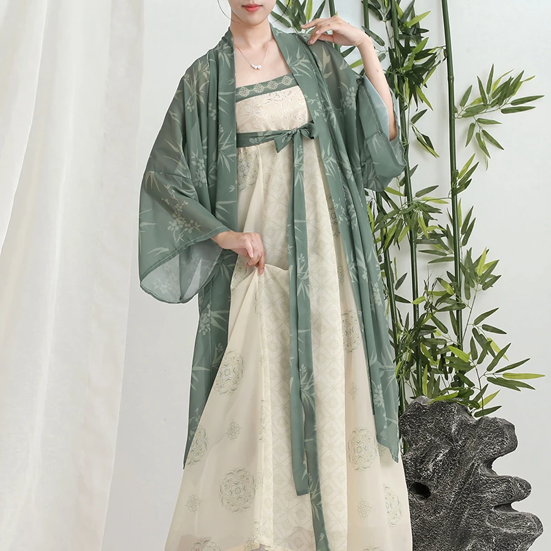 墨云阁【小竹林】宋制汉服长干寺改良齐胸吊带裙日常套装春夏秋款女