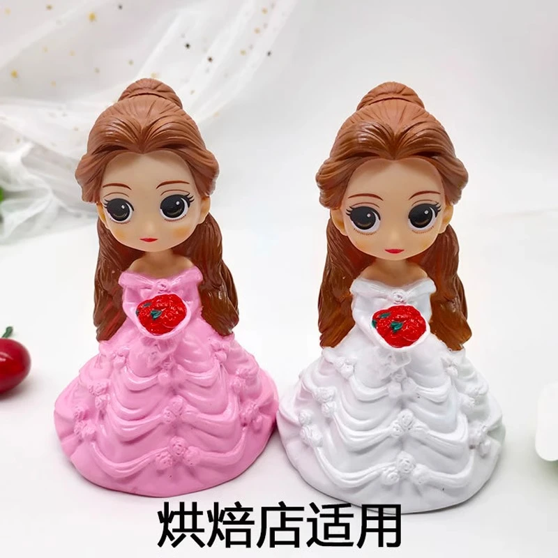 宝宝周岁蛋糕装饰摆件女孩男孩生日道具卡通冰雪公主插件派对布置