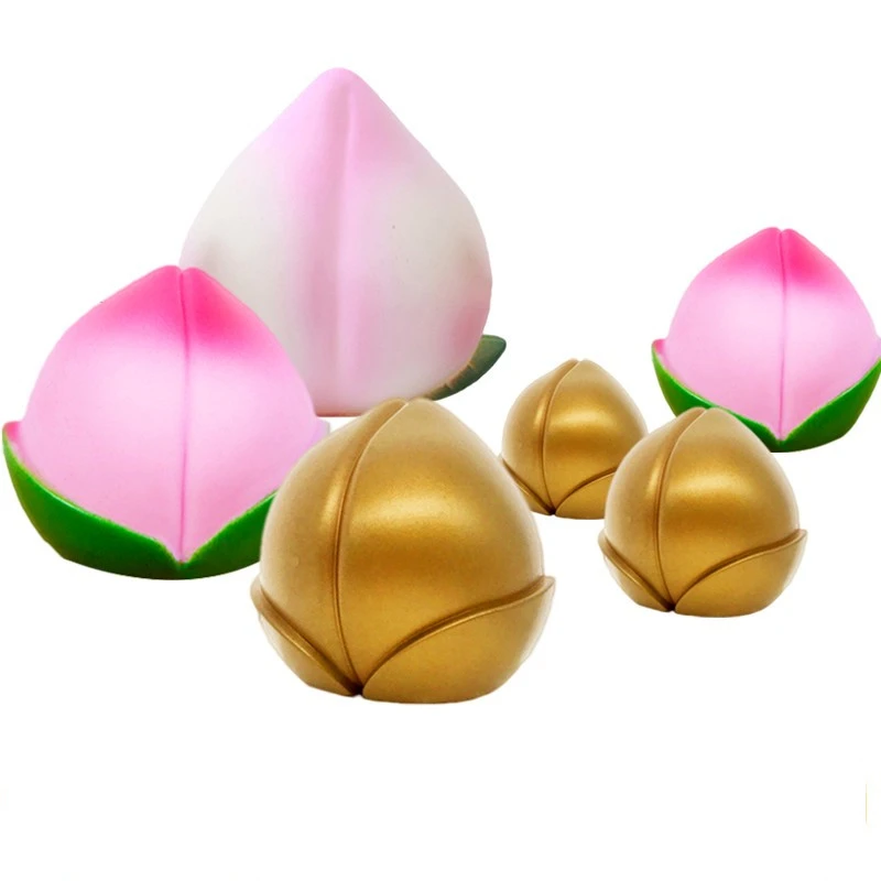 爷爷奶奶老人祝寿生日蛋糕装饰摆件金色寿桃大中小号烘焙配件插件