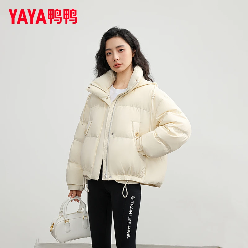 YAYA/鸭鸭女款羽绒服女短款冬季宽松百搭保暖外套YE4B604071E