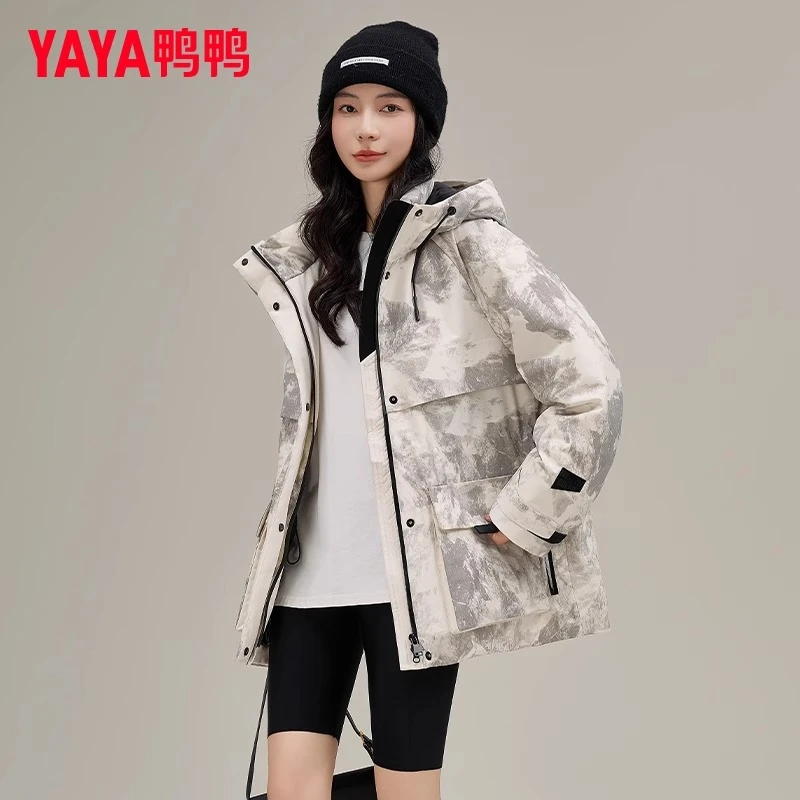 YAYA/鸭鸭好羽绒女新品派克服休闲户外宽松厚外套YE4B617355H