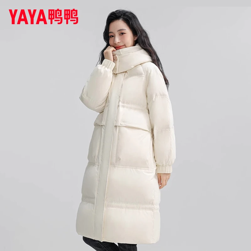 YAYA/鸭鸭羽绒服女中长款过膝冬时尚韩版收腰显瘦外套DYP86B0200