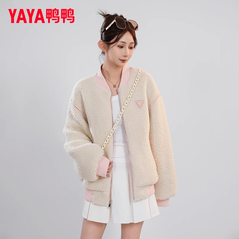 YAYA/鸭鸭羽绒服女短款休闲宽松时尚百搭双面穿薄外套YE4B006716A