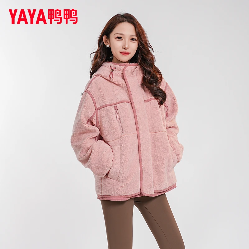 YAYA/鸭鸭羽绒服女短款运动户外休闲保暖糕糕绒外套YE4B011267P