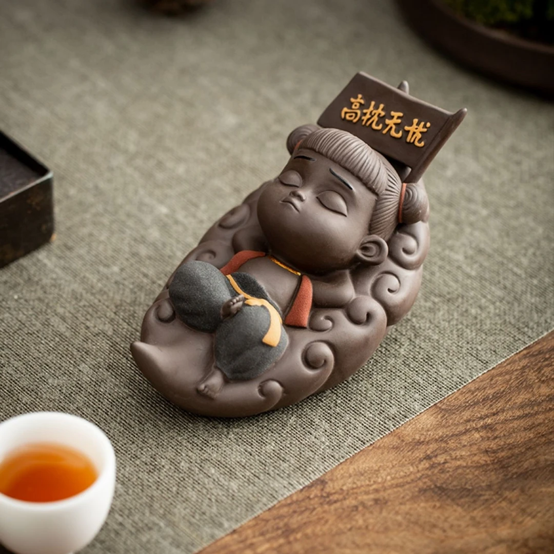 哪吒茶宠摆件精品可养紫砂茶玩个性茶具茶盘配件家居摆设陶瓷创意
