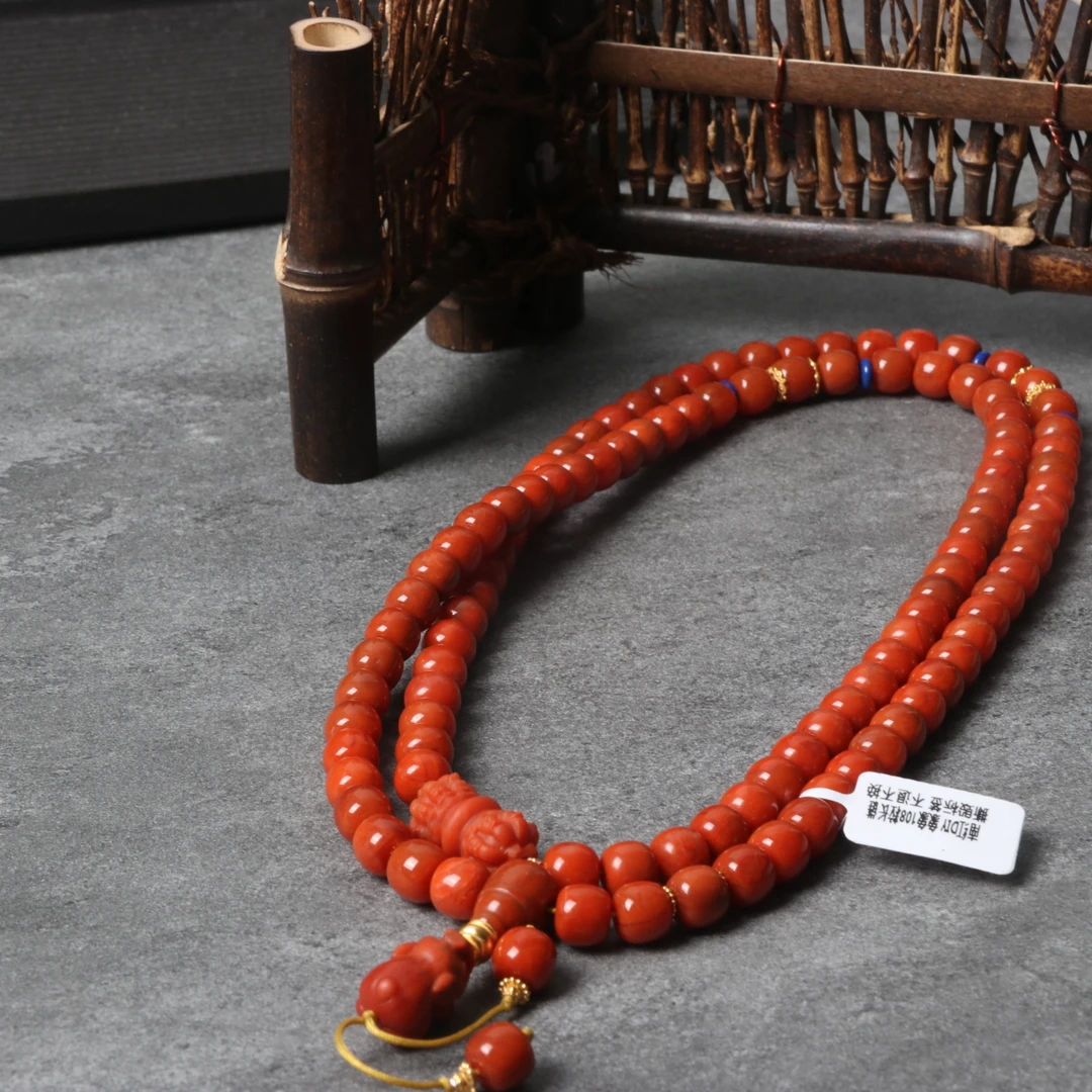 精美南红玛瑙diy雕刻8-9mm左右象财多圈链一条d480（多样性发其一）