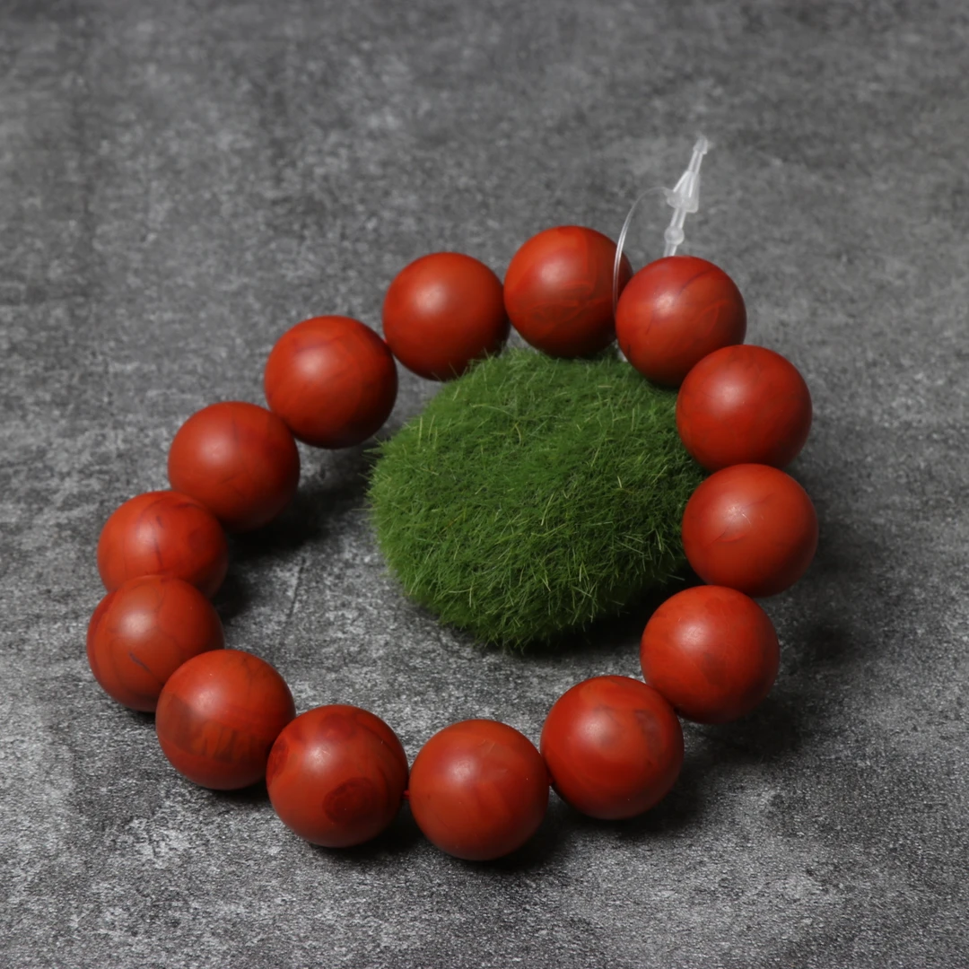 高品精美南红玛瑙15mm左右圆珠手串一条n618