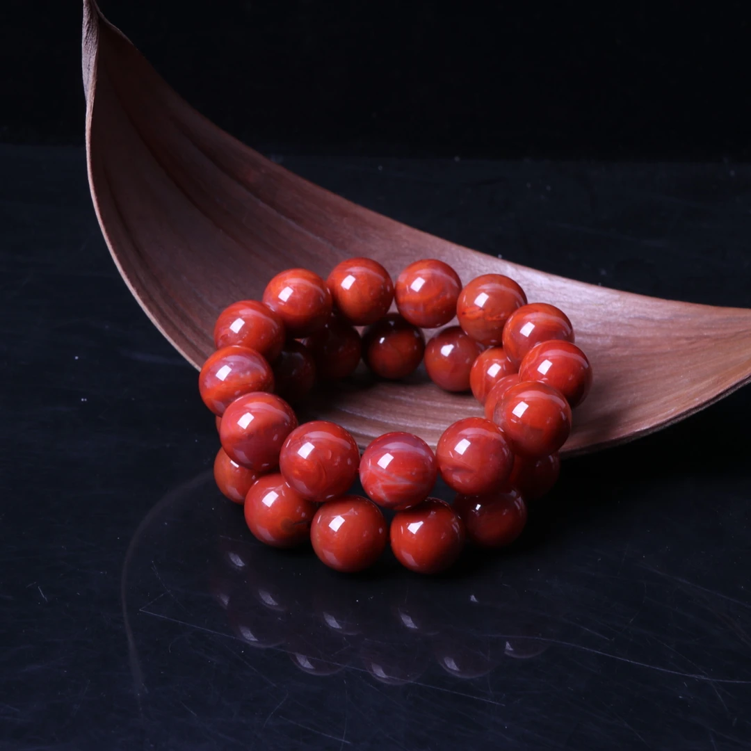 高品精美南红玛瑙19mm左右圆珠手串一条n639（多样性发其一）