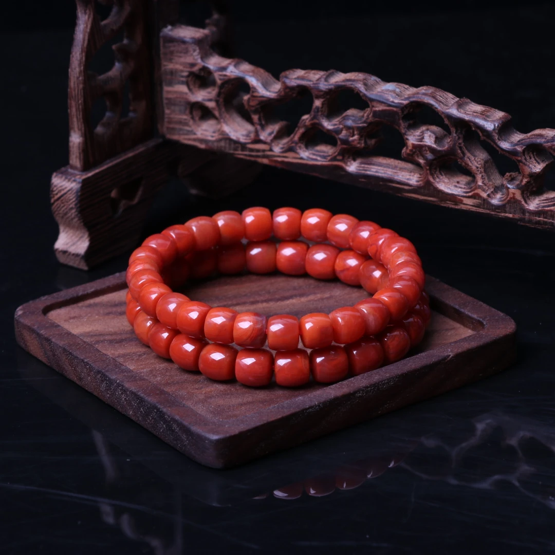 高品精美南红玛瑙8mm左右直切手串一条N664（多样性发其一）