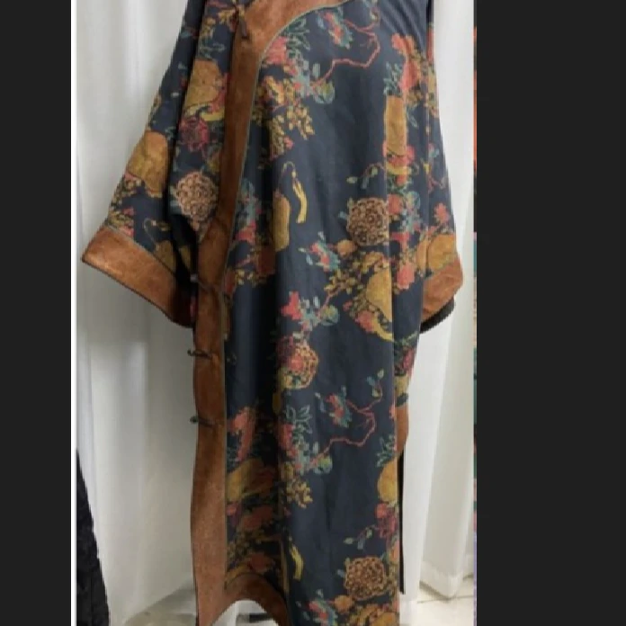 【舜亿华服专属】绢纺印花香云纱连衣裙B241793-T