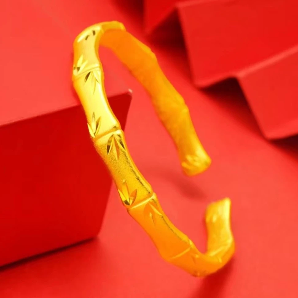 钛钢手镯 竹节开口传承钛钢手镯光面轻奢可调节简约亮面