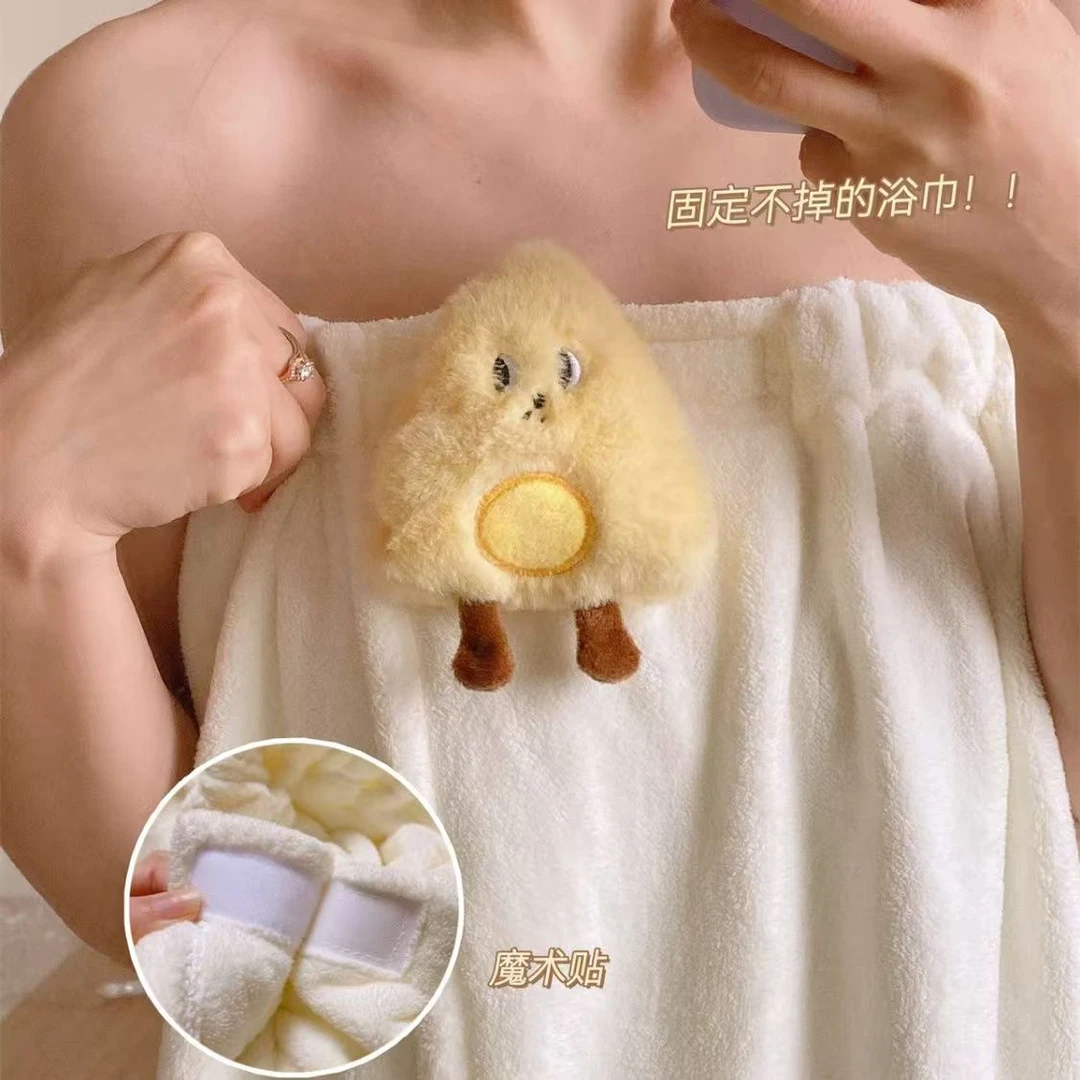 旭竹ins风浴巾女加厚成人吸水速干长款浴巾可穿可裹干发帽三件套
