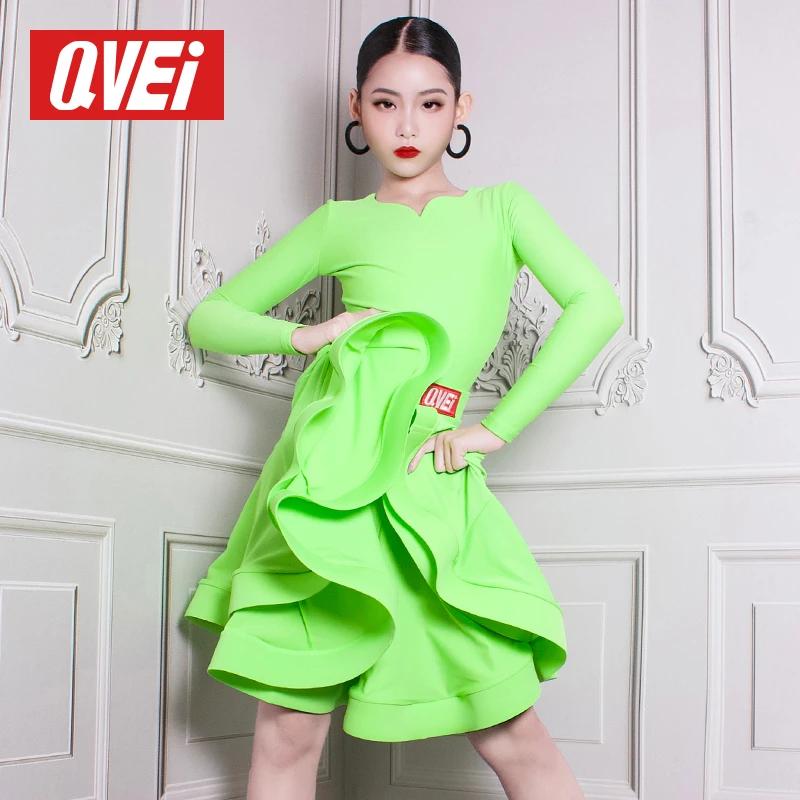 企魅夏季拉丁舞女童专业比赛规定服套装训练功大型节日表演出舞服