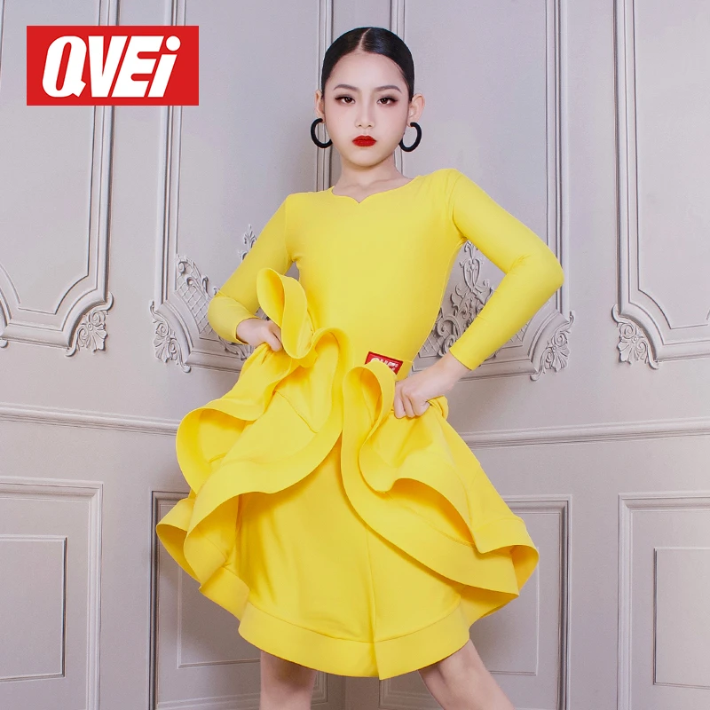 QVEi企魅女童高端拉丁舞规定服专业比赛事表演出艺考长袖舞蹈服装