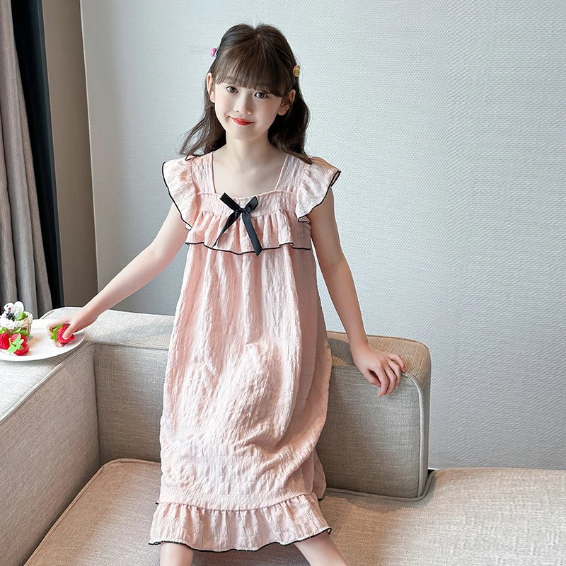 女童睡裙夏季儿童睡衣公主风中大童小女孩家居服薄款491