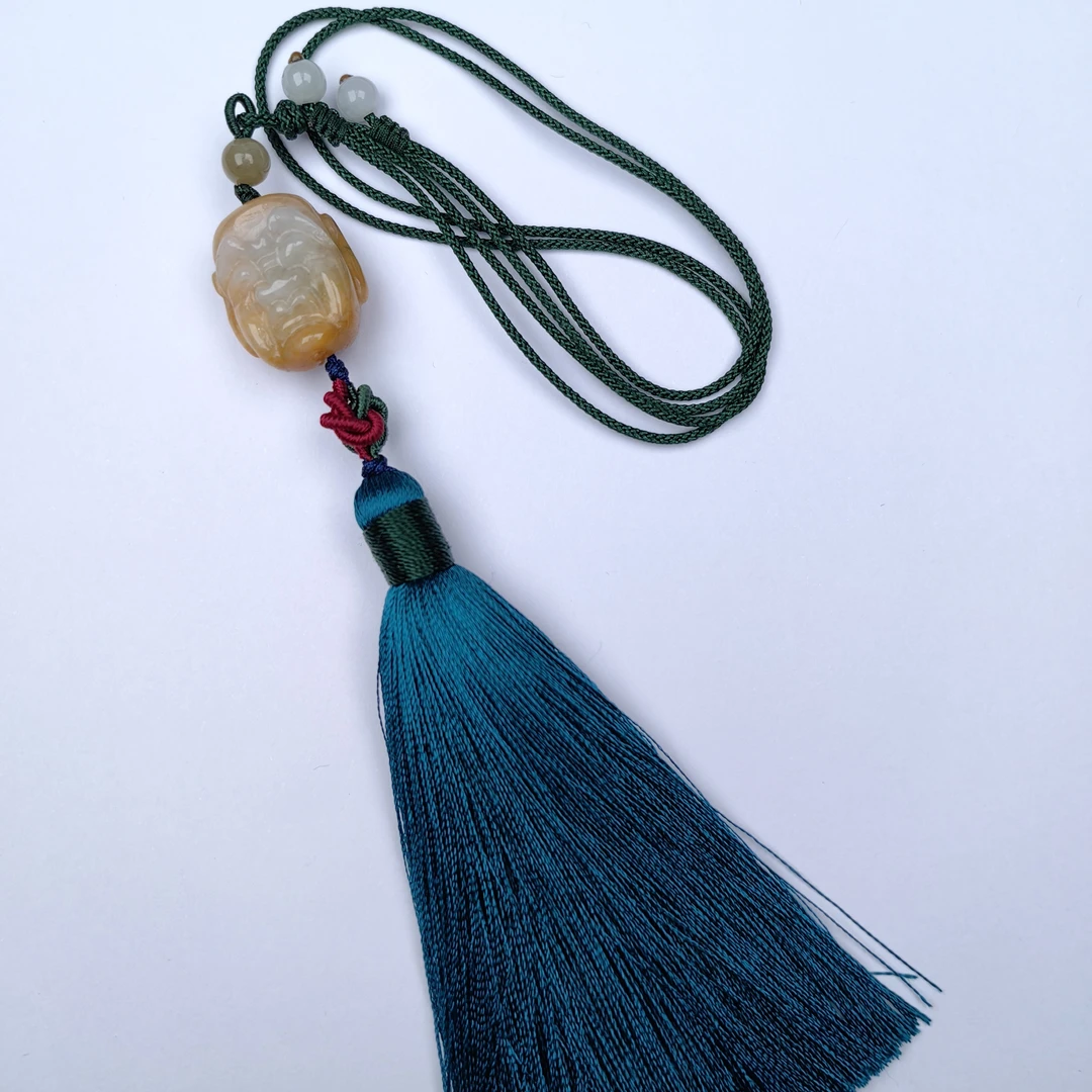 天然翡翠腾冲老料佛头吊坠挂坠