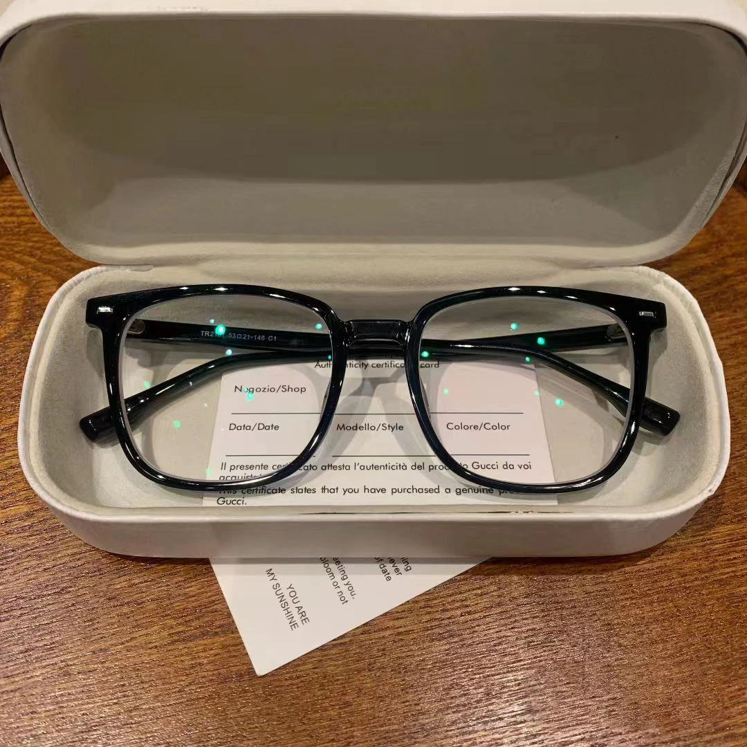 日常通勤素颜黑框眼镜ins高颜值减龄防蓝光大框近视可配平光镜架