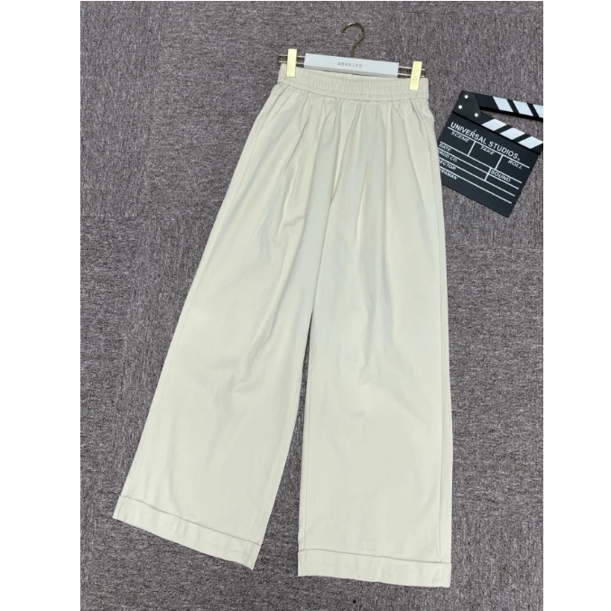 【鑫蕾】直筒裤松紧腰百搭裤子宽松时尚设计感28068