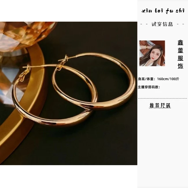 合金耳饰 【鑫蕾】气质时尚轻奢欧美简约大气个性百搭耳环23503