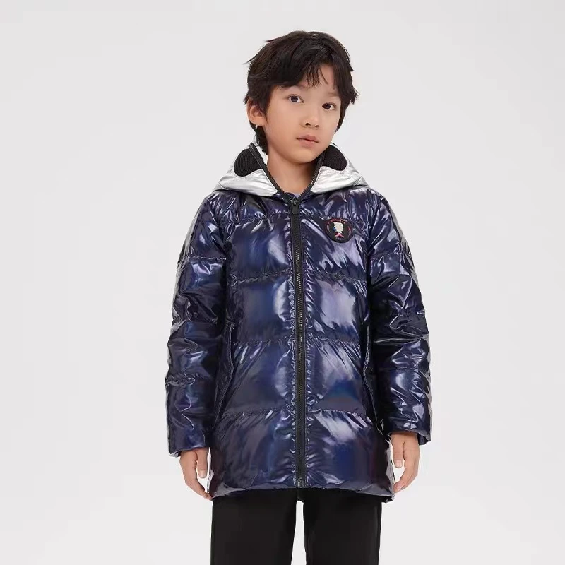 波司登2022新款男童奥特曼联名亮面拼接轻暖感羽绒服T20144251U