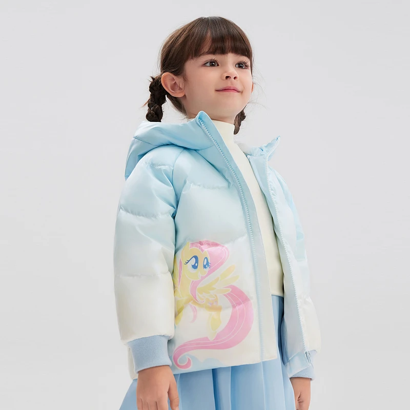 波司登儿童2023年新款女短款小马宝莉防寒羽绒服T30143432