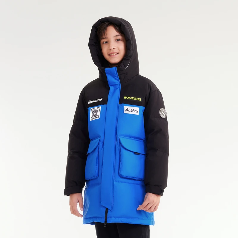 波司登2023新款冬季儿童中款加厚户外时尚保暖连帽运动羽绒服外套