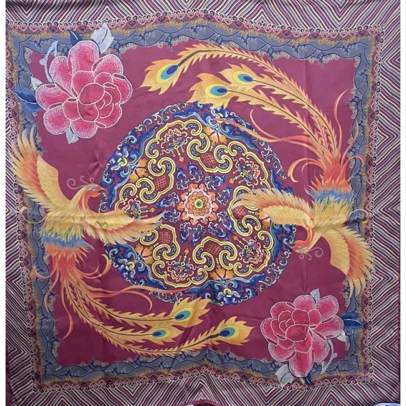 双凤方巾素缎108幅20姆米，面料非成品//一经裁剪不支持七天无理由