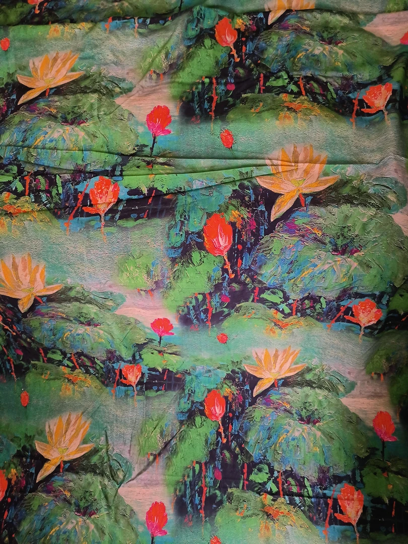 藕花红重绉面料110幅28姆米