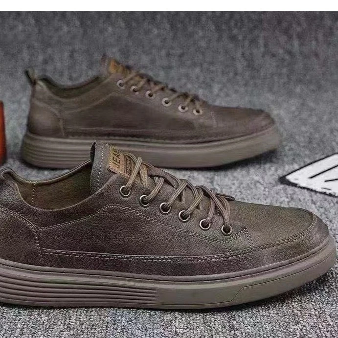 1901复古男鞋新款休闲皮鞋软底真皮板鞋潮流百搭小白鞋板鞋男