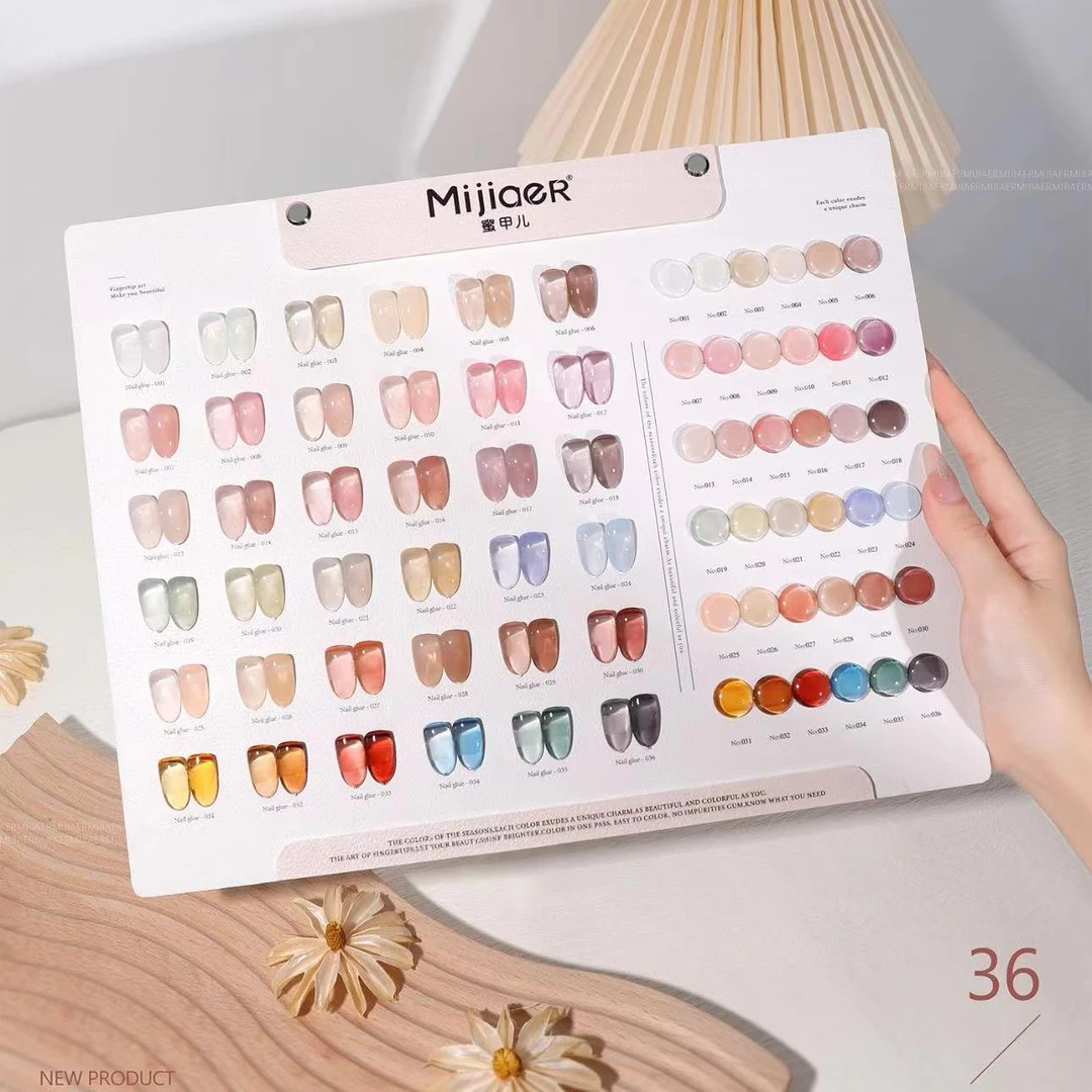 【带涂好色板】夏日星辰36色冰透甲油胶12ml可补色（一色一备）