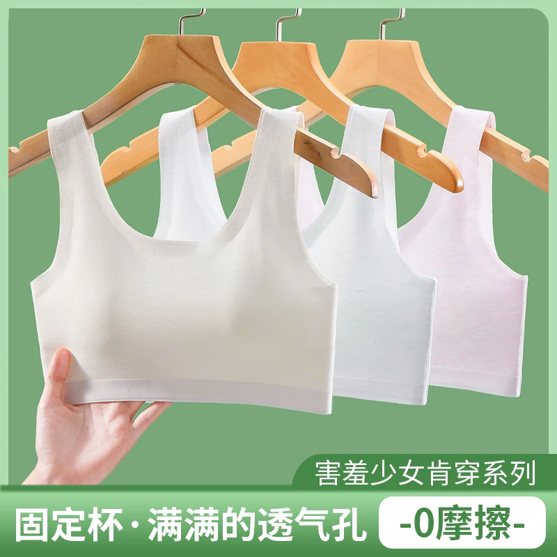 只想宠你发育期少女内衣薄款透气发育期初高中学生小背心儿童文胸