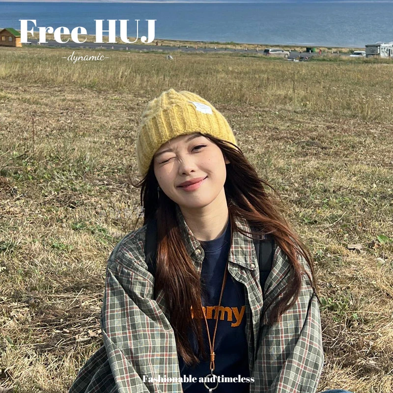 粗麻花毛线帽女冬季百搭大头围宽松显脸小百搭堆堆帽韩版针织帽潮