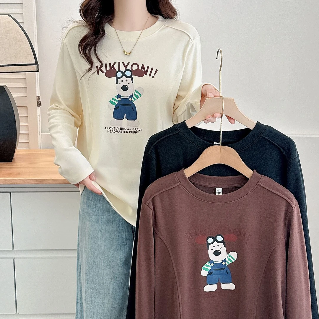 大码胖mm加厚德绒半高领打底衫秋冬新款百搭显瘦藏肉休闲长袖T恤