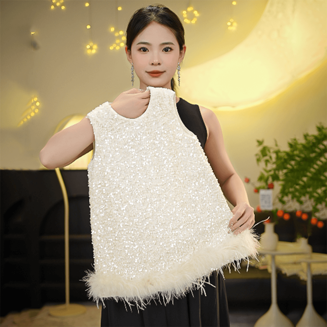 2024年新款夏秋女童气质闪亮礼服重工裙晚宴裙高级银时尚温婉白