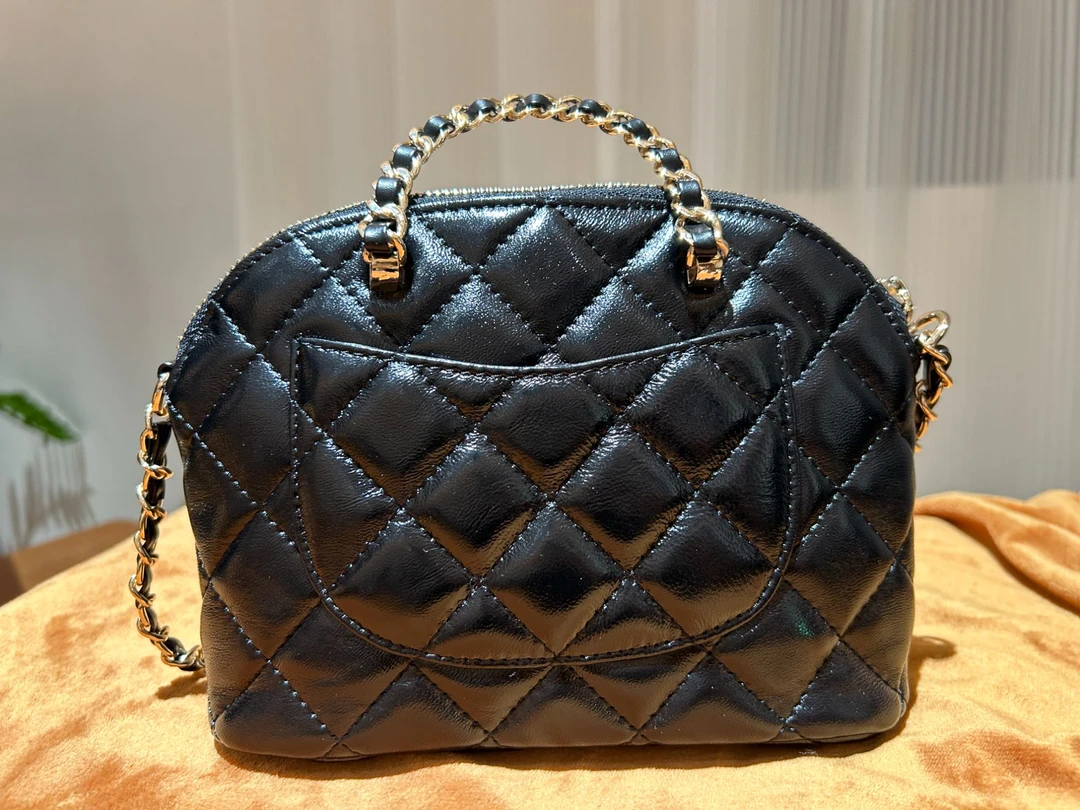 HIRMRIS手工真皮包550701-黑   菱格双手提24B