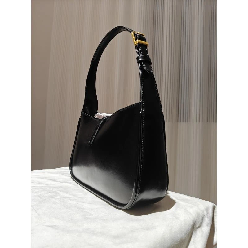 HIRMRIS手工真皮包金扣YZ198 腋下hp阳黑色